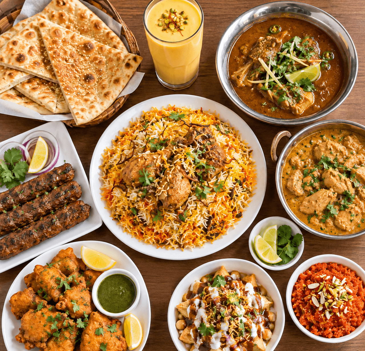 Restaurant hero background showcasing our signature dishes